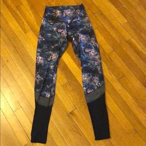 Blue and pink floral lululemon leggings